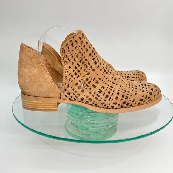 Ron White Ankle Slip on Bootie Brown Suede Leather perforated - Picture 4 of 12